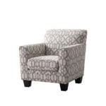 Galmore Accent Chair in Kenyan living room – modern upholstered armchair with wooden legs.