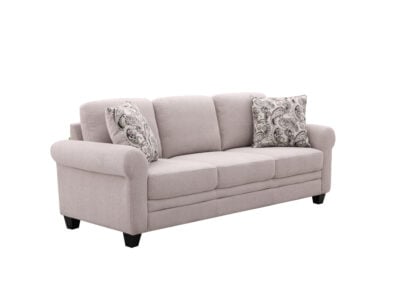 Barnsana 3-Seater Sofa in Kenyan living room – modern upholstered fabric sofa with wooden frame and plush cushions.