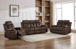 Edenfield 5-Seater Recliner Sofa Set (3+2) in leather-look finish – elegant recliner for modern Kenyan living rooms.