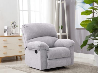 New Fabio Single Recliner Chair in Light Grey