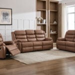 Rockwood 5-Seater Recliner Sofa Set (3+2) – luxury leather-look recliner with plush cushions in a modern Kenyan home.