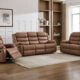 Rockwood 5-Seater Recliner Sofa Set (3+2) – luxury leather-look recliner with plush cushions in a modern Kenyan home.