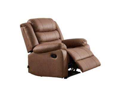Rockwood Single Recliner in brown leather-look finish – luxury recliner chair for modern Kenyan living rooms.