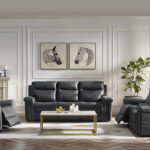 Graham 6 seater recliner sofa in dark grey designed for modern living room comfort