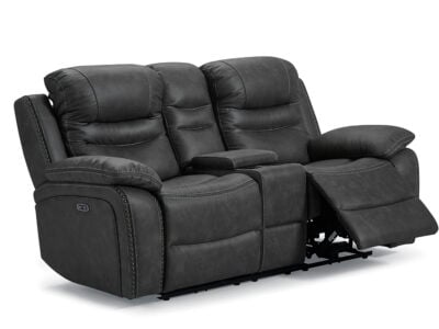 Andrea two seater recliner sofa in grey for modern and comfortable living room