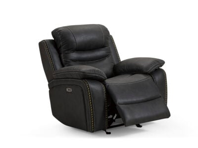 Andrea single recliner with headrest, power recline and glider for modern living room comfort