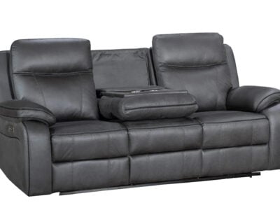 Piperton three seater recliner sofa with center console and cushioned seating