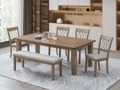 Hallanden 6-Seater Dining Set with Bench – Modern Dining Table and Chairs | Victoria Homestore Kenya SEO Meta Data