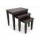 Premium espresso wooden nesting stools set with stackable space-saving design