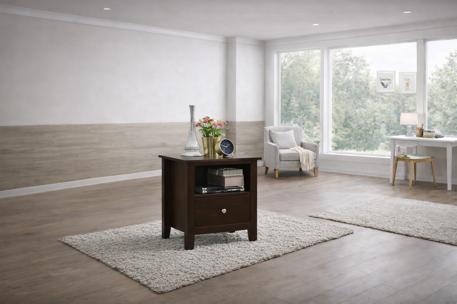 modern and classic bedside tables in a stylish Kenyan bedroom