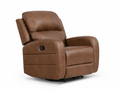 Aura brown single recliner chair with padded armrests and smooth reclining function