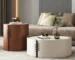 Modern wooden coffee table for living room in Kenya featuring contemporary design and storage space.