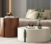 Modern wooden coffee table for living room in Kenya featuring contemporary design and storage space.