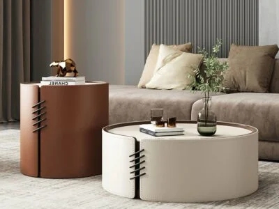 Modern wooden coffee table for living room in Kenya featuring contemporary design and storage space.