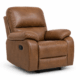 Oasis taupe fabric single recliner chair with padded armrests, supportive backrest, and reclining function