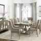 Ashford Grace 8 seater wooden dining table with eight upholstered tufted fabric dining chairs