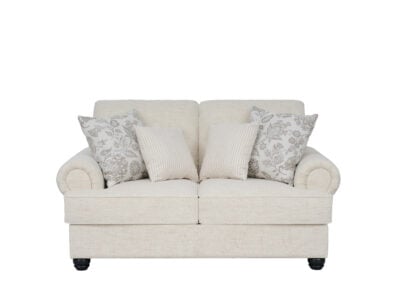 New Luther 2 seater beige sofa with rolled arms