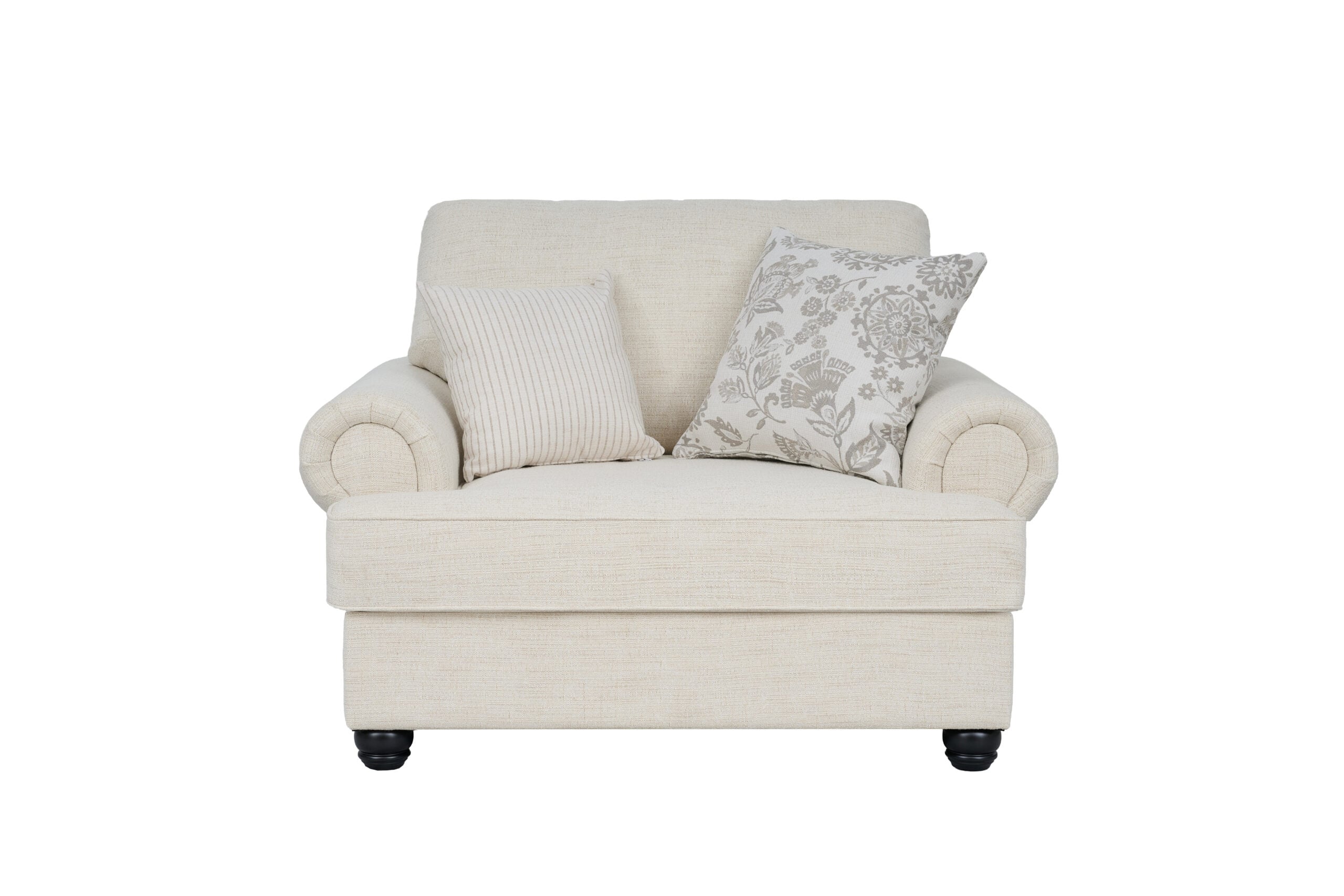 DSC_5859 New Luther single seater beige sofa with rolled arms
