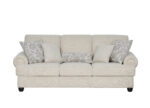 New Luther 3 seater beige sofa with rolled arms