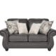 Nancy 2-seater Black Coffee sofa with rolled arms and nailhead detailing