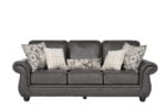 Nancy 3-seater Black Coffee sofa with rolled arms and nailhead detailing