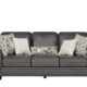 Nancy 3-seater Black Coffee sofa with rolled arms and nailhead detailing