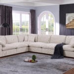 Rosely cream corner sofa in a modern living room