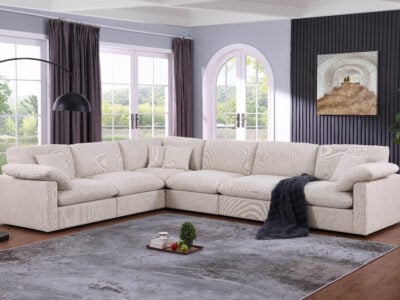Rosely cream corner sofa in a modern living room