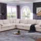 Rosely cream corner sofa in a modern living room