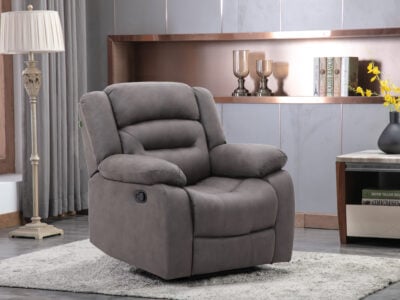 New Follow single grey recliner chair with padded seat and backrest