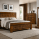 Harmony wooden king size bed with walnut finish in a modern bedroom