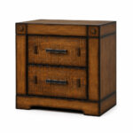 Vienna Dark Tivol wooden bedside table with two drawers