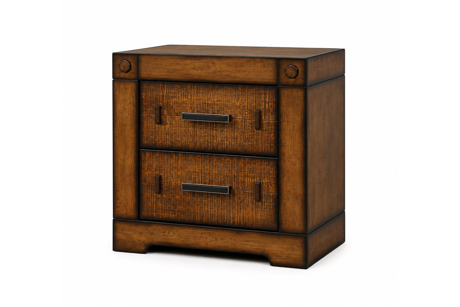 harmony-bedside Vienna Dark Tivol wooden bedside table with two drawers