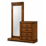 Vienna Dark Tivol dressing table with full-length mirror and four drawers
