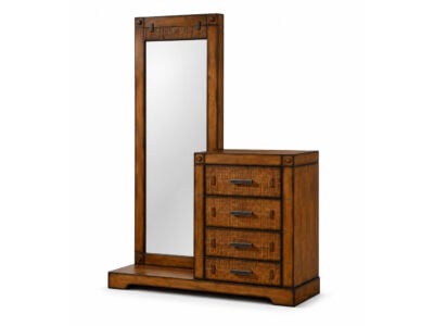 Vienna Dark Tivol dressing table with full-length mirror and four drawers