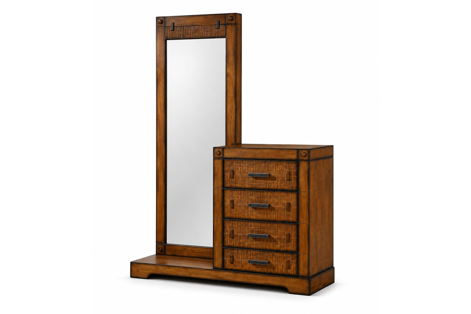 harmony-dresser Vienna Dark Tivol dressing table with full-length mirror and four drawers
