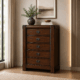 Rosita walnut chest of drawers with five spacious drawers