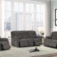 New Crescent 6-seater dark grey recliner sofa set in a modern living room