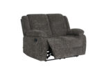 New Crescent 2-seater dark grey recliner sofa with footrests