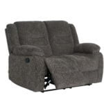 New Crescent 2-seater dark grey recliner sofa with footrests