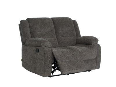 New Crescent 2-seater dark grey recliner sofa with footrests