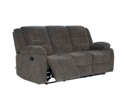 New Crescent 3-seater dark grey recliner sofa with footrests