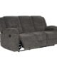New Crescent 3-seater dark grey recliner sofa with footrests