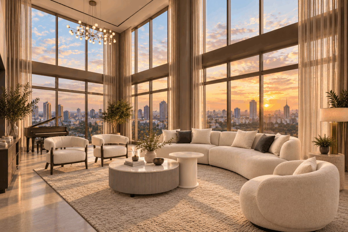 Luxurious furniture complementing a high end living room space