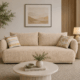 Alto 2 seater RAF stationary sofa in beige with plush cushions