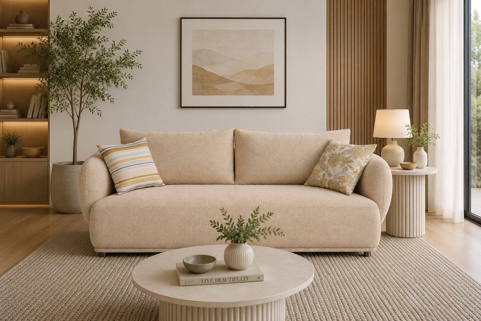 alto-2s-1-beige Alto 2 seater RAF stationary sofa in beige with plush cushions
