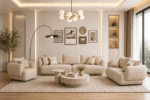 Alto 6 seater beige sofa in a modern living room