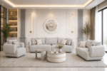 Alto 6 seater grey sofa in a modern living room