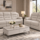 New Mandy 5 seater recliner sofa set in light neutral fabric