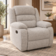 New Mandy single recliner in light neutral fabric with plush cushioning